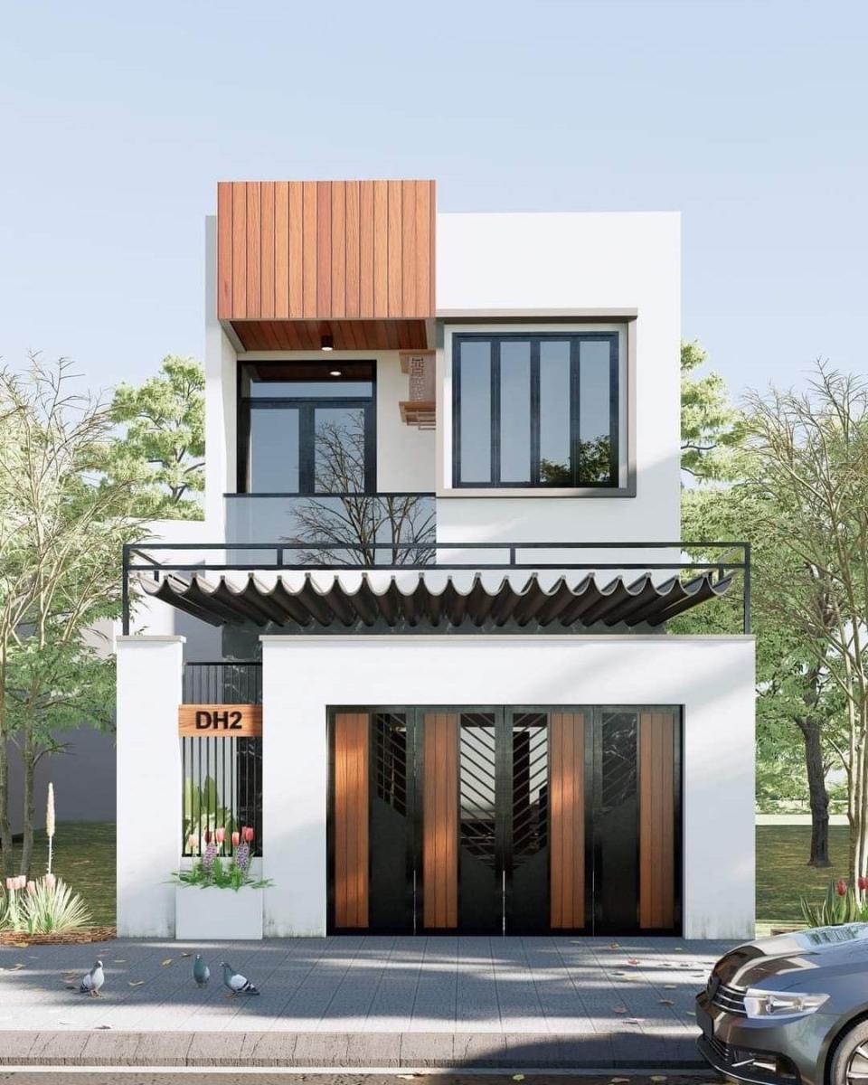 Mẫu nhà ống có 2 tầng lầu đẹp, đơn giản, hiện đại