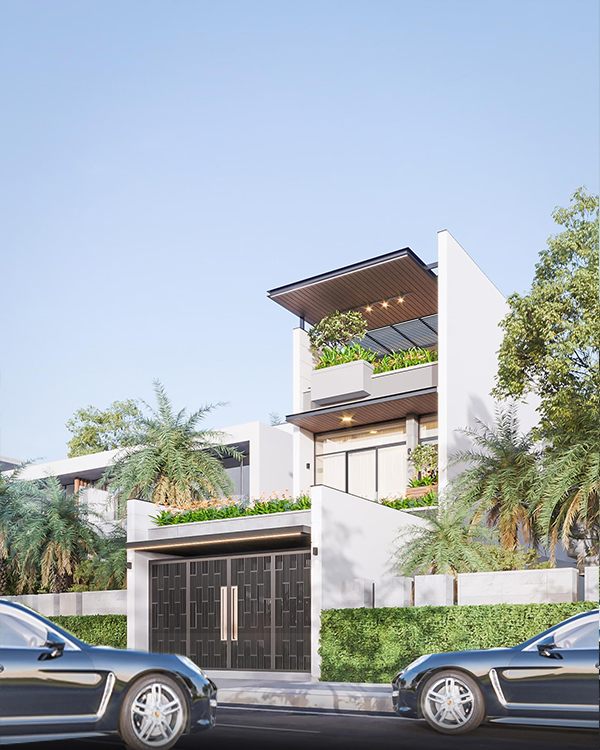 Mẫu nhà ống có 2 tầng lầu đẹp, đơn giản, hiện đại