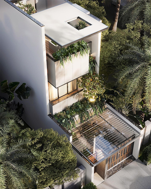 Mẫu nhà ống có 2 tầng lầu đẹp, đơn giản, hiện đại
