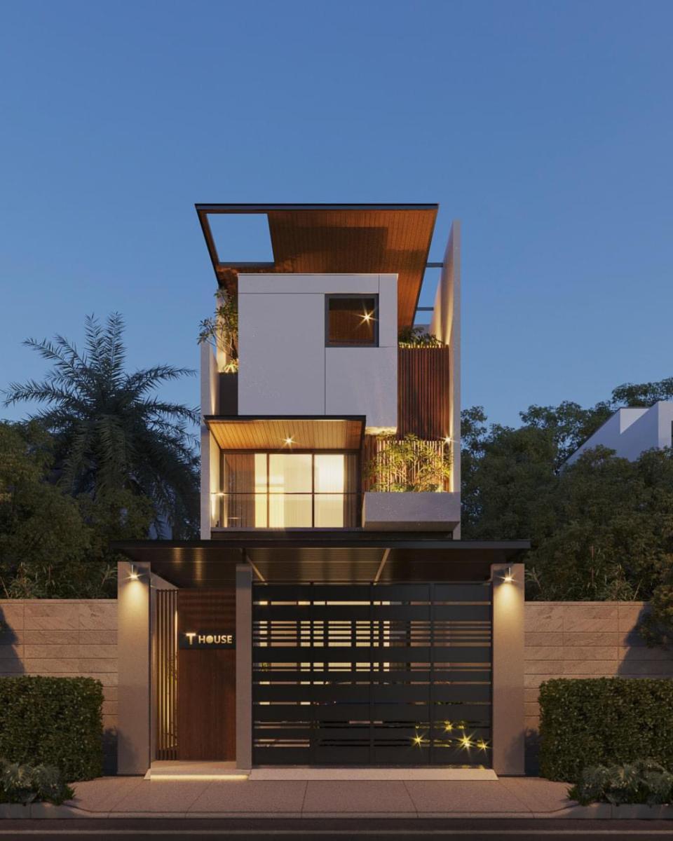 Mẫu nhà ống có 2 tầng lầu đẹp, đơn giản, hiện đại