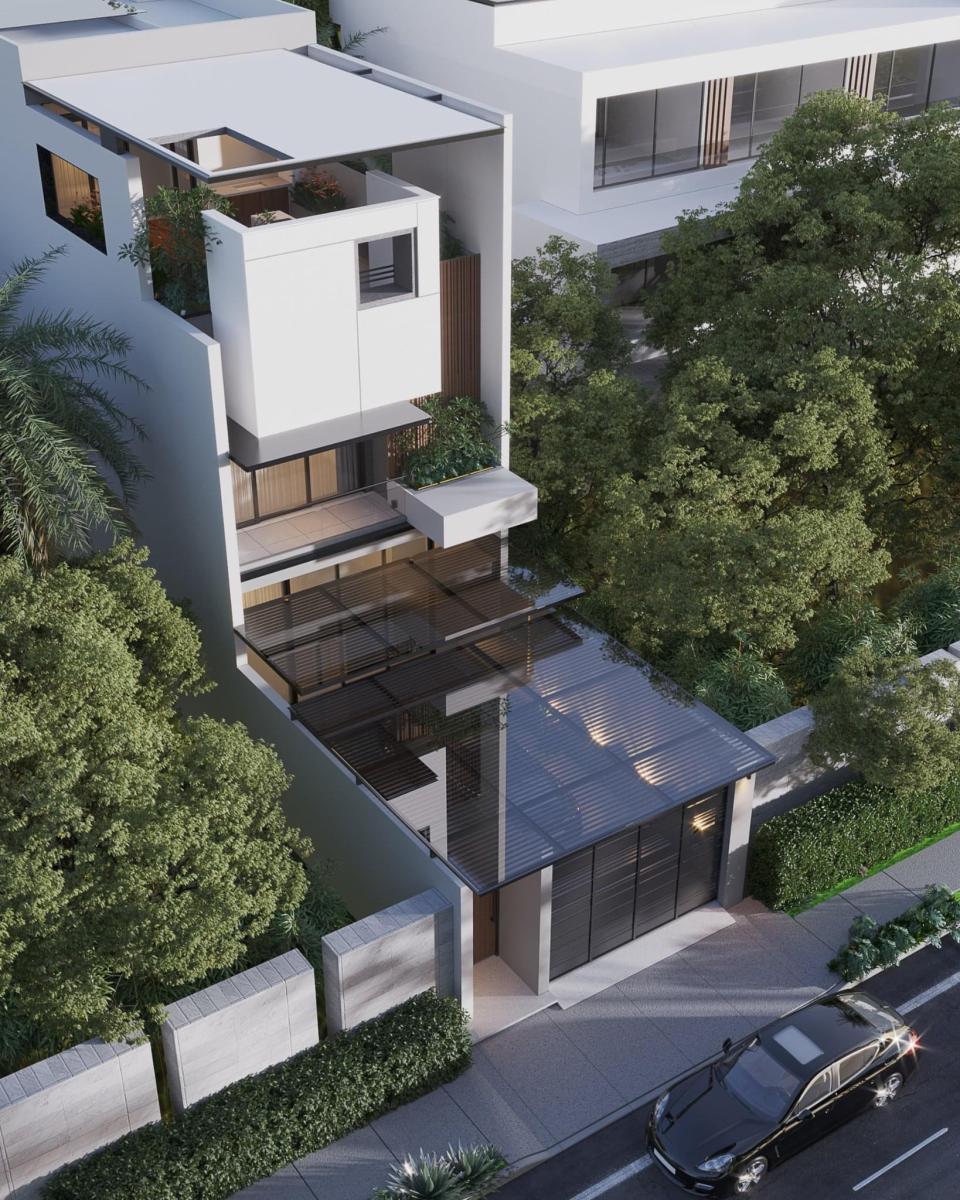 Mẫu nhà ống có 2 tầng lầu đẹp, đơn giản, hiện đại