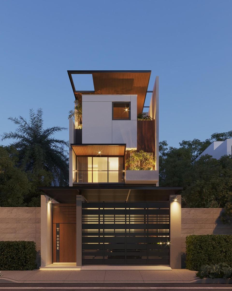 Mẫu nhà ống có 2 tầng lầu đẹp, đơn giản, hiện đại