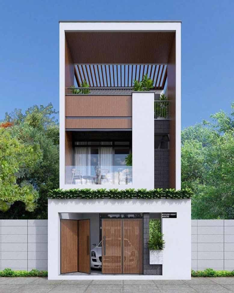 Mẫu nhà ống có 2 tầng lầu đẹp, đơn giản, hiện đại