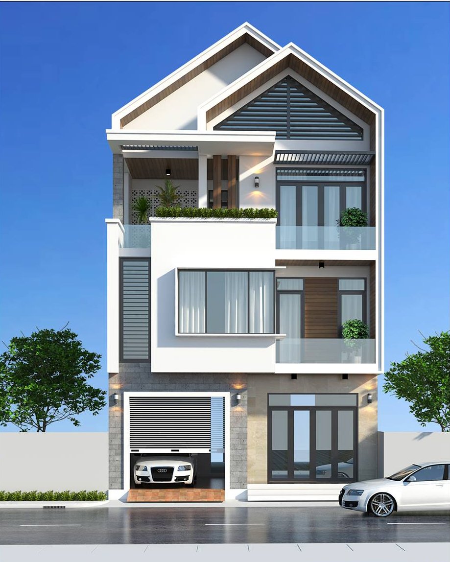 Mẫu nhà ống có 2 tầng lầu đẹp, đơn giản, hiện đại