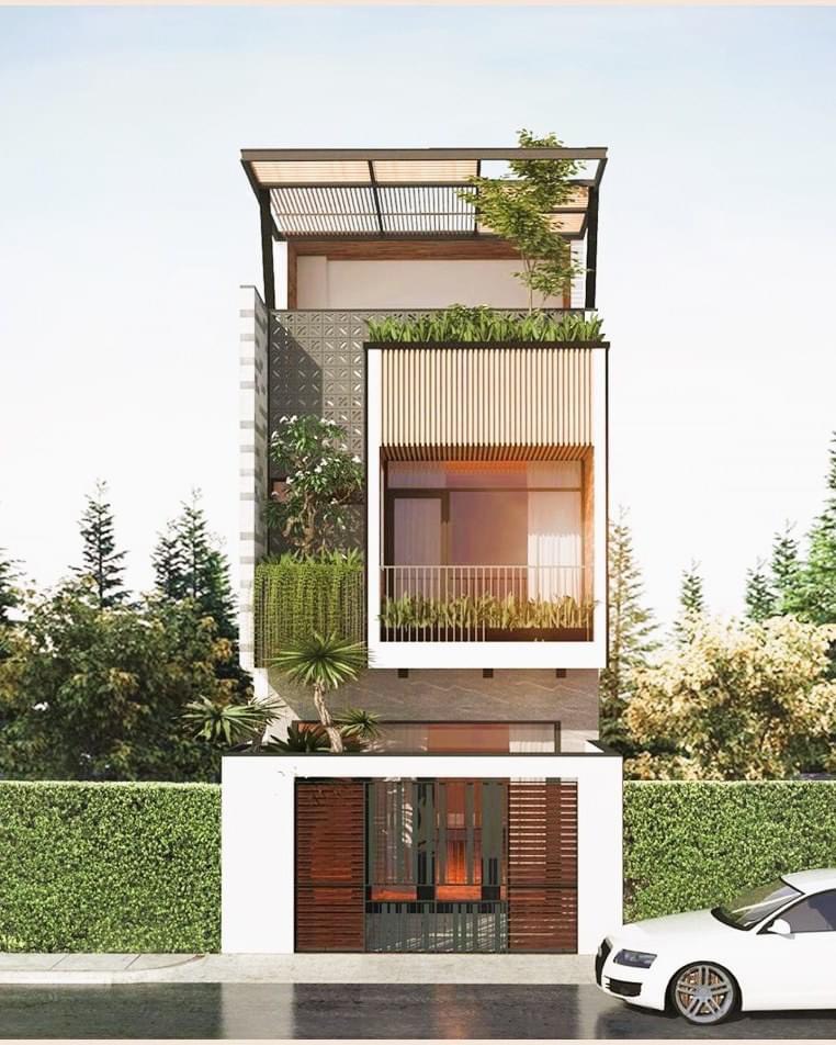 Mẫu nhà ống có 2 tầng lầu đẹp, đơn giản, hiện đại