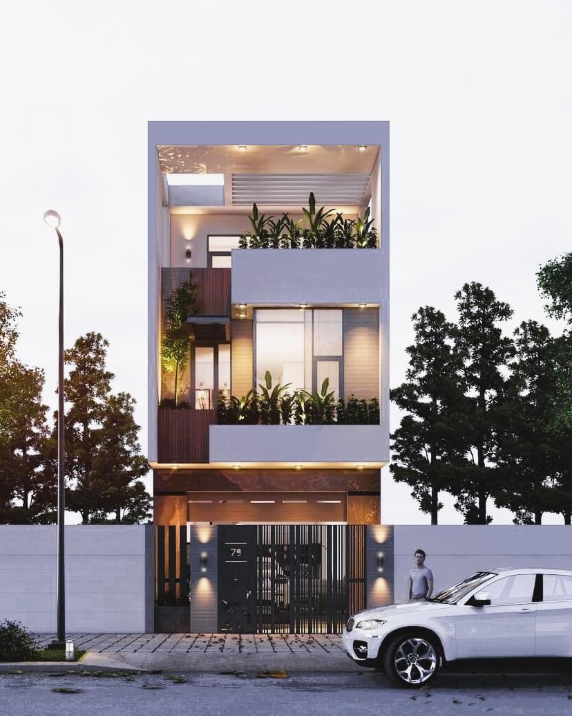 Mẫu nhà ống có 2 tầng lầu đẹp, đơn giản, hiện đại