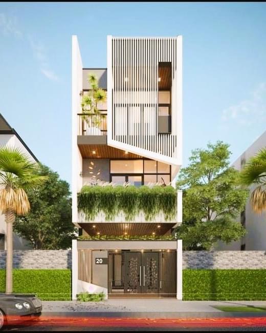 Mẫu nhà ống có 2 tầng lầu đẹp, đơn giản, hiện đại