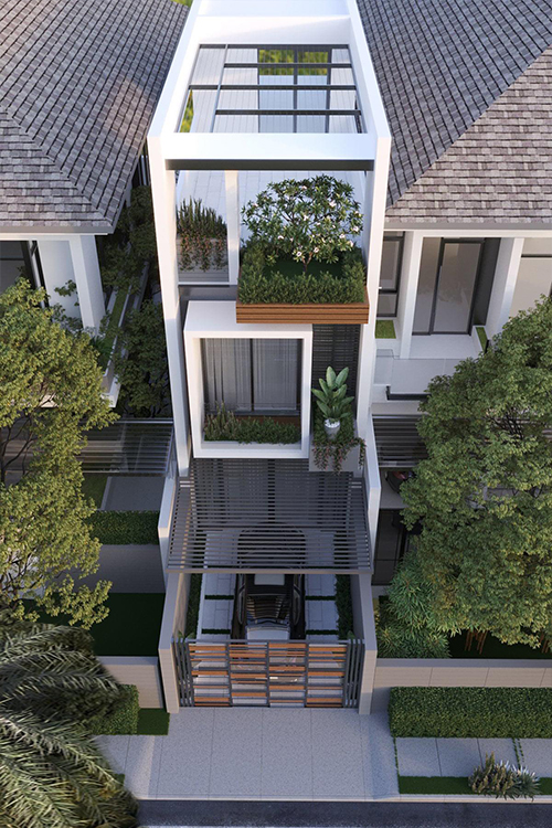 Mẫu nhà ống có 2 tầng lầu đẹp, đơn giản, hiện đại