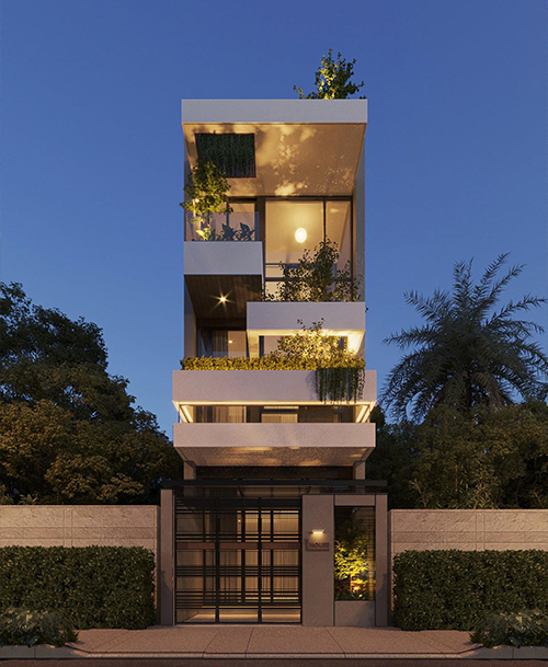 Mẫu nhà ống có 2 tầng lầu đẹp, đơn giản, hiện đại