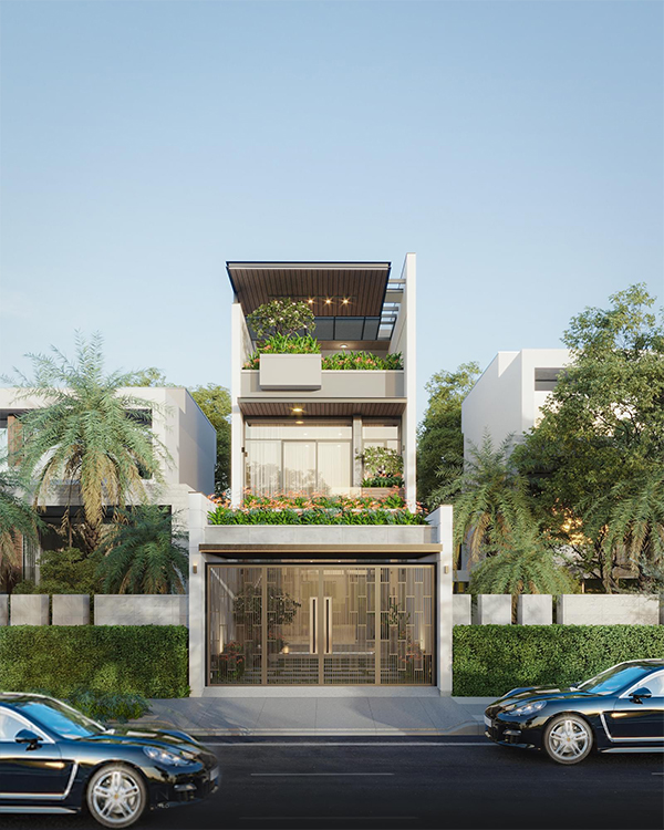 Mẫu nhà ống có 2 tầng lầu đẹp, đơn giản, hiện đại