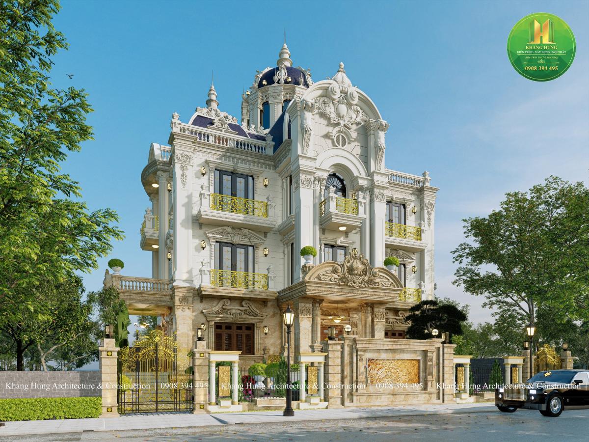 Biệt thự cổ điển Pháp kết hợp mái Mansard