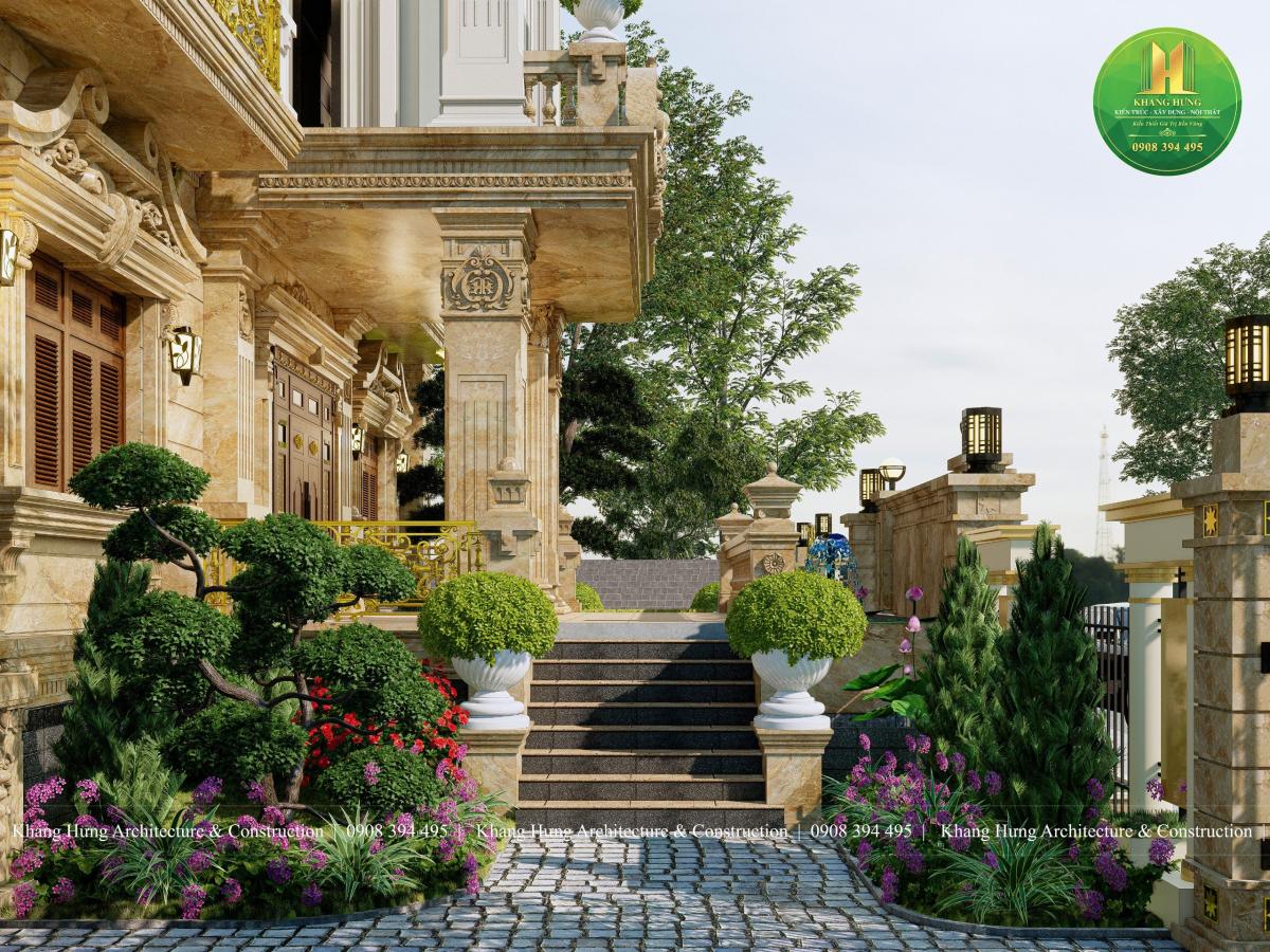 Biệt thự cổ điển Pháp kết hợp mái Mansard