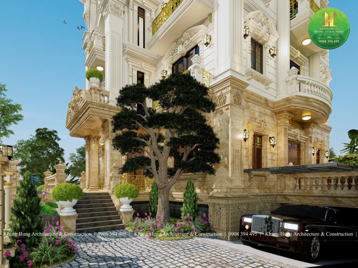 Biệt thự cổ điển Pháp kết hợp mái Mansard