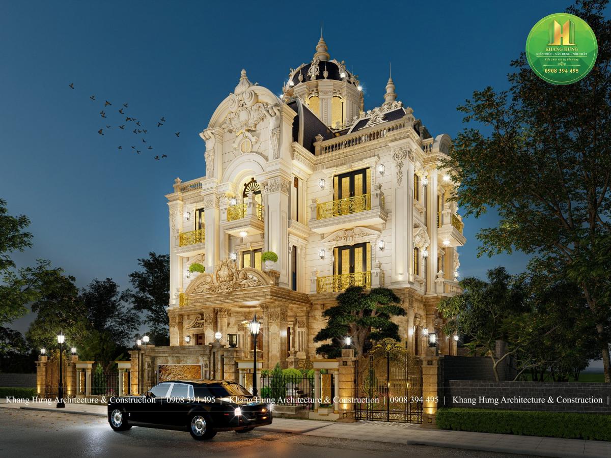 Biệt thự cổ điển Pháp kết hợp mái Mansard